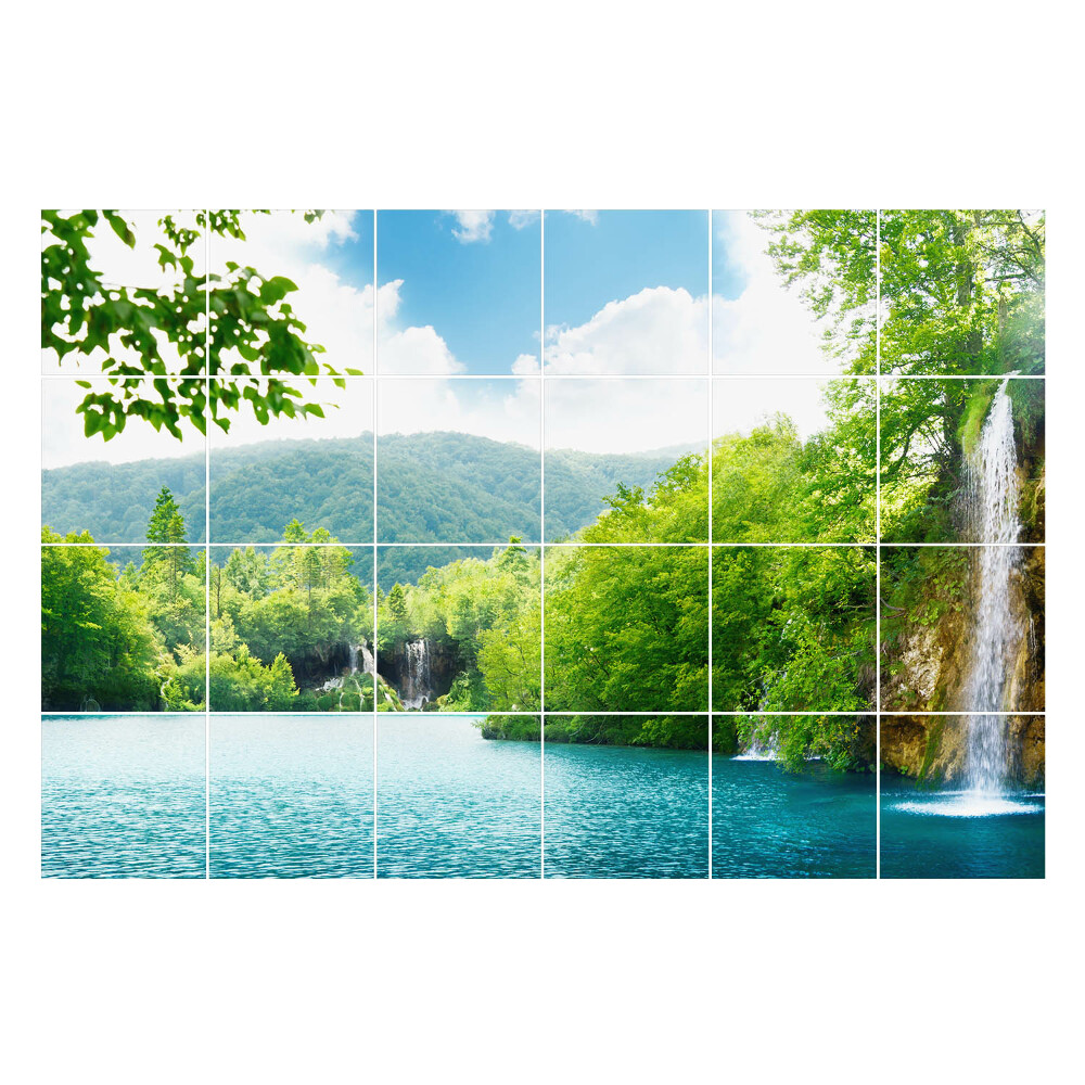 Csempefólia Vízesések zöld tájban