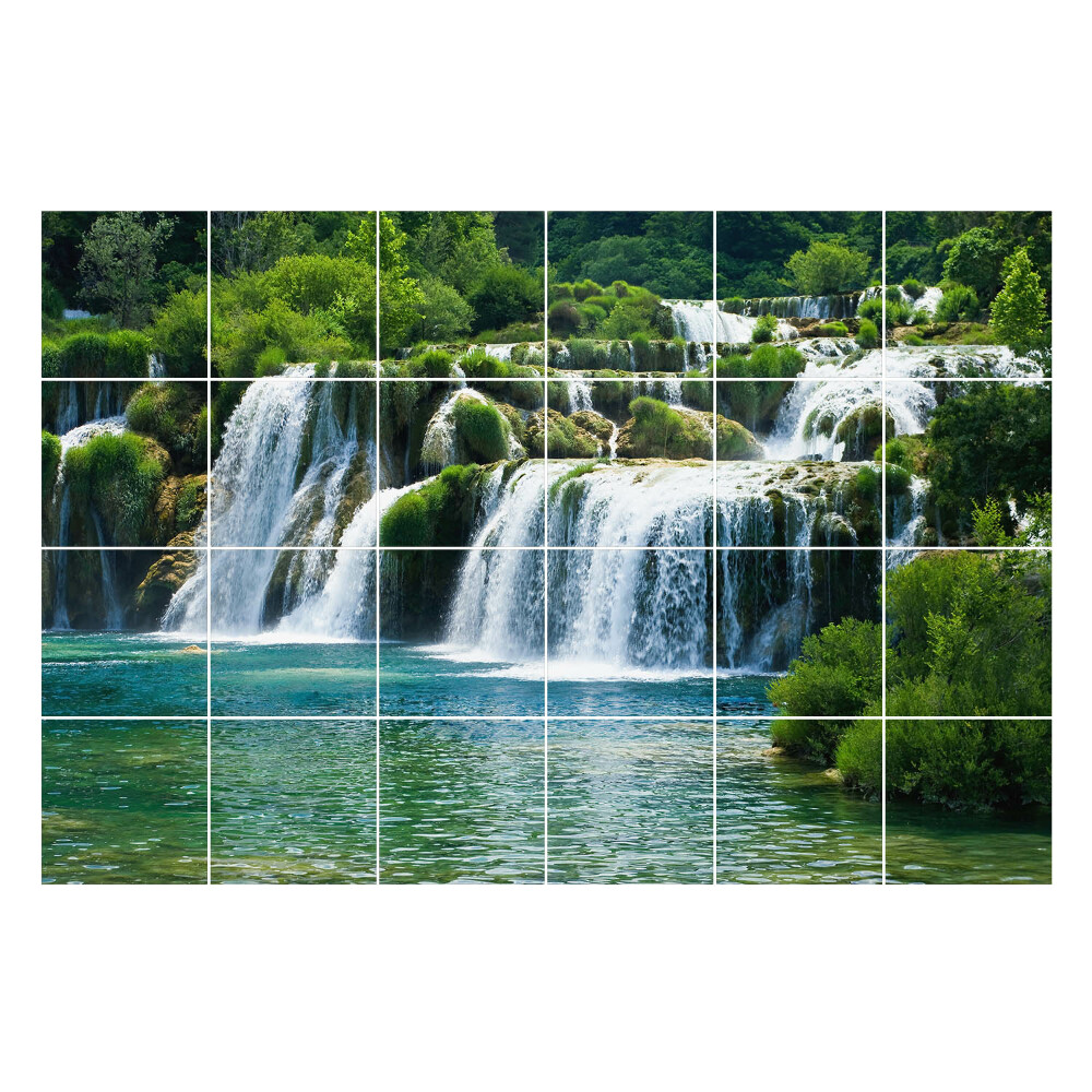 Csempefólia Vízesések zöld környezetben