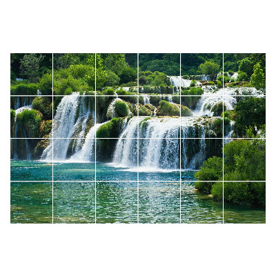 Csempefólia Vízesések zöld környezetben