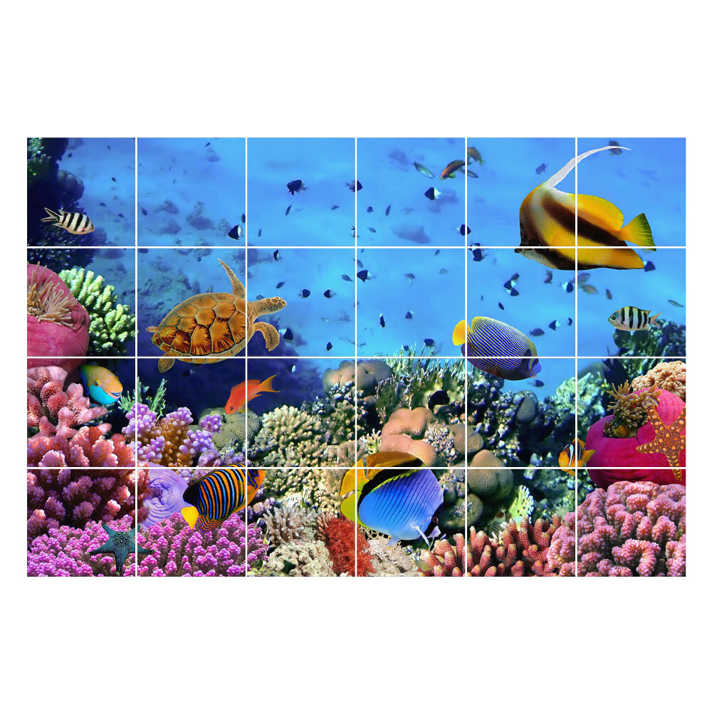 Fali csempe matrica Korallzátony halakkal