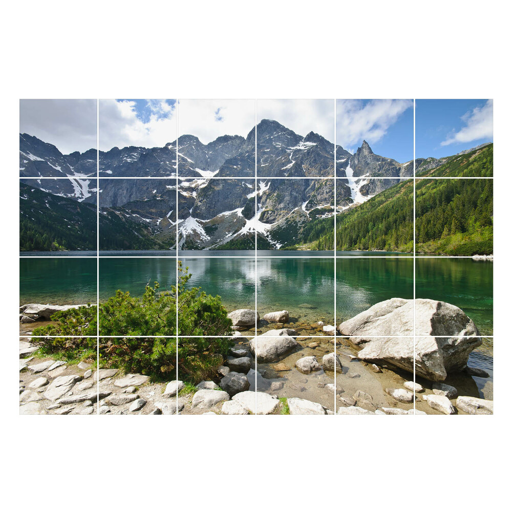 Csempefólia Hegyi táj egy tóval