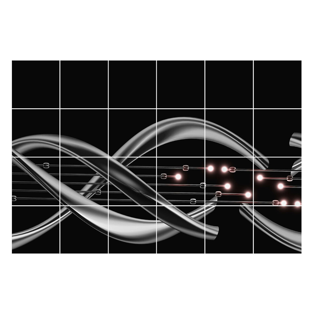 Fali csempe matrica Hullámos vonalak pontokkal