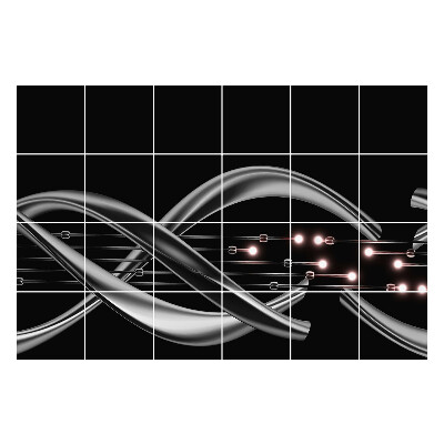 Fali csempe matrica Hullámos vonalak pontokkal