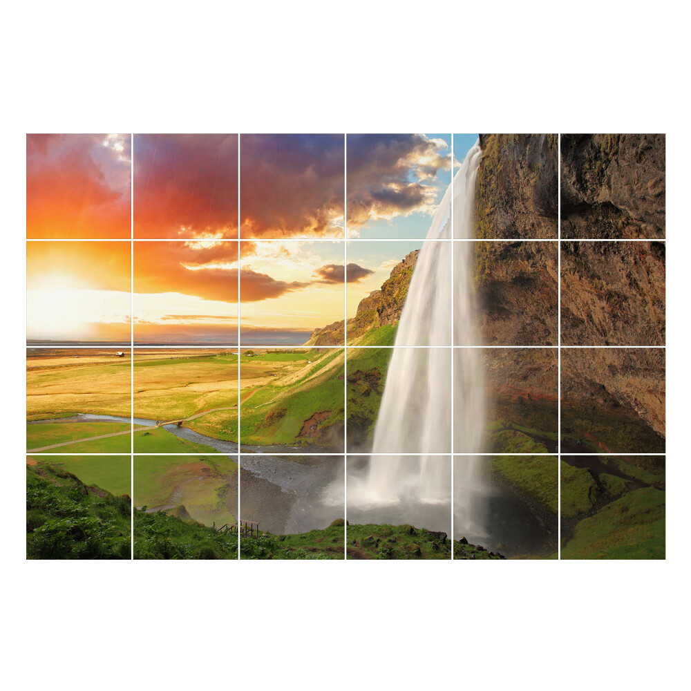 Csempefólia Vízesés festői környezetben