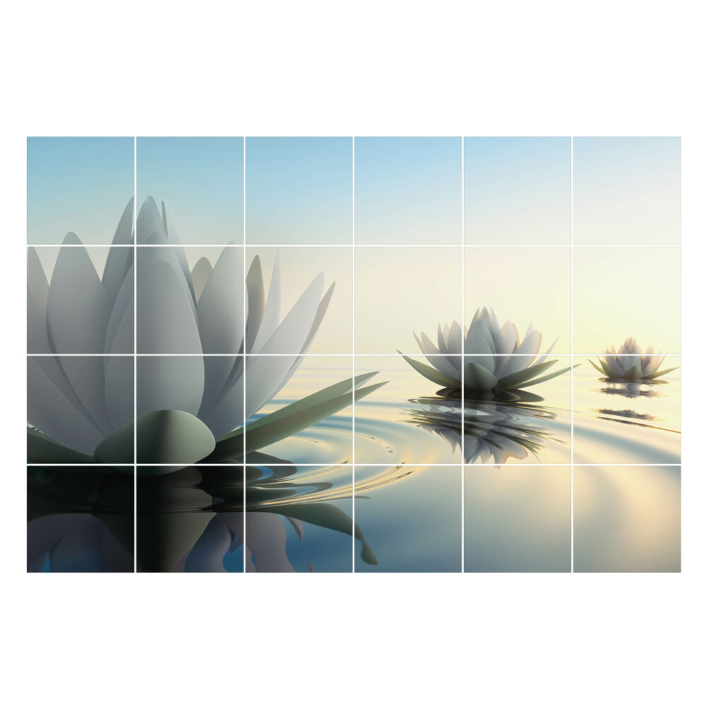 Csempe matrica dekor Virágok a vízen