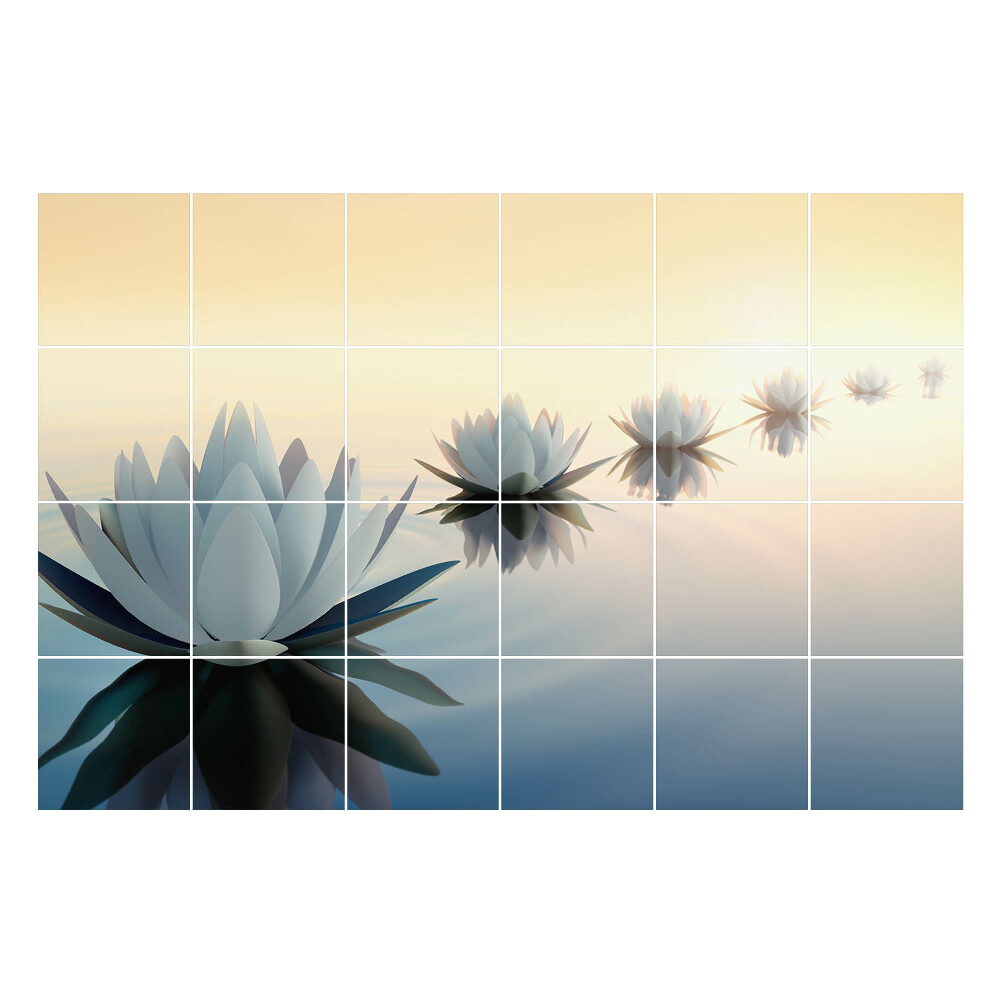 Csempefólia Virágok a vízen