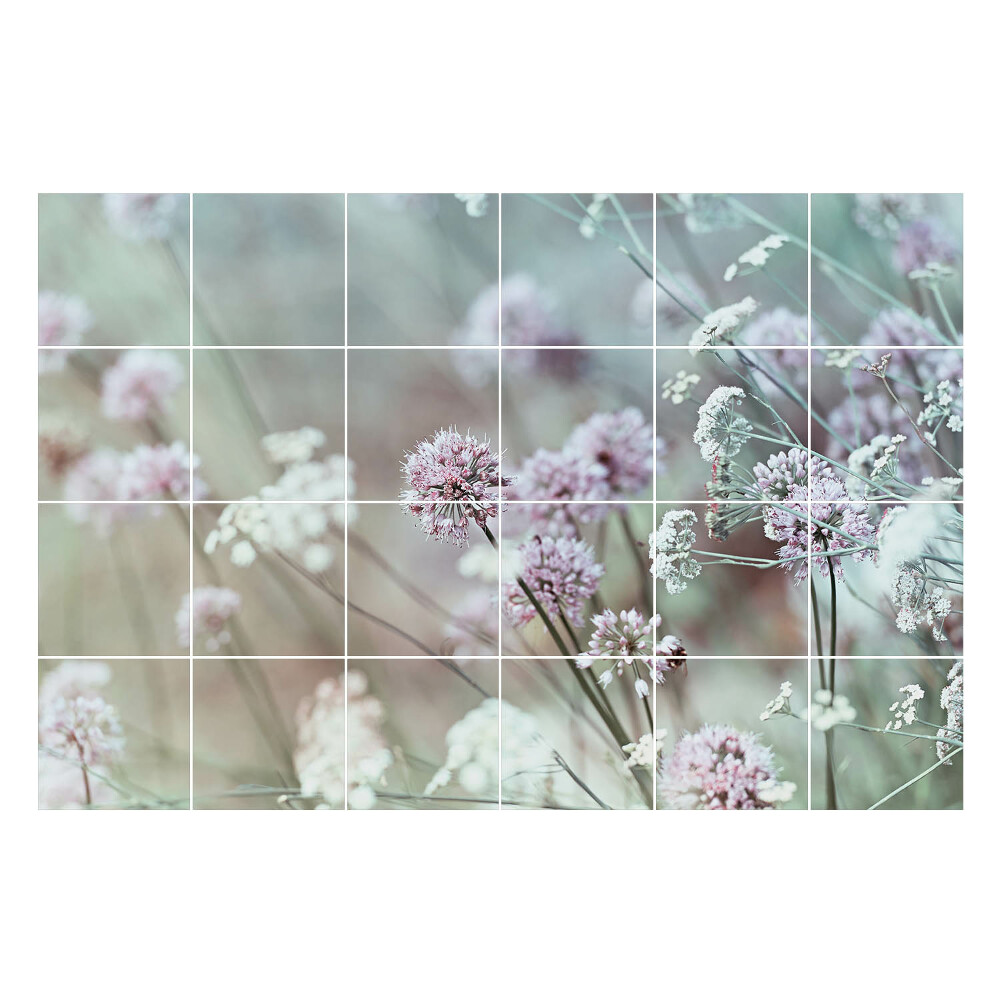 Öntapadós csempe matrica Virágmotívum a háttérben