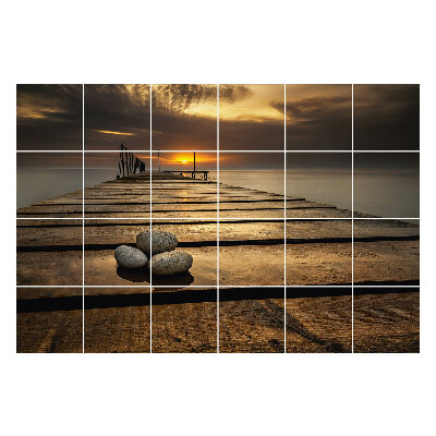 Csempefólia Móló a víz felett naplementekor