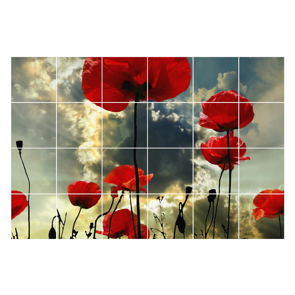 Csempefólia Virágok az ég ellen