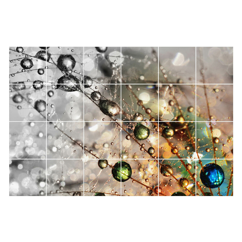 Fali csempe matrica Cseppek finom szálakon