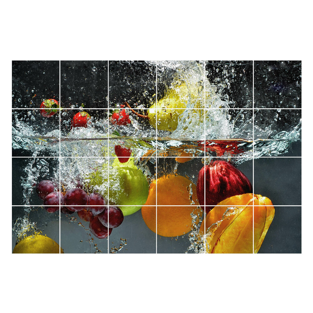 Öntapadós csempe matrica Gyümölcsrobbanás a vízben
