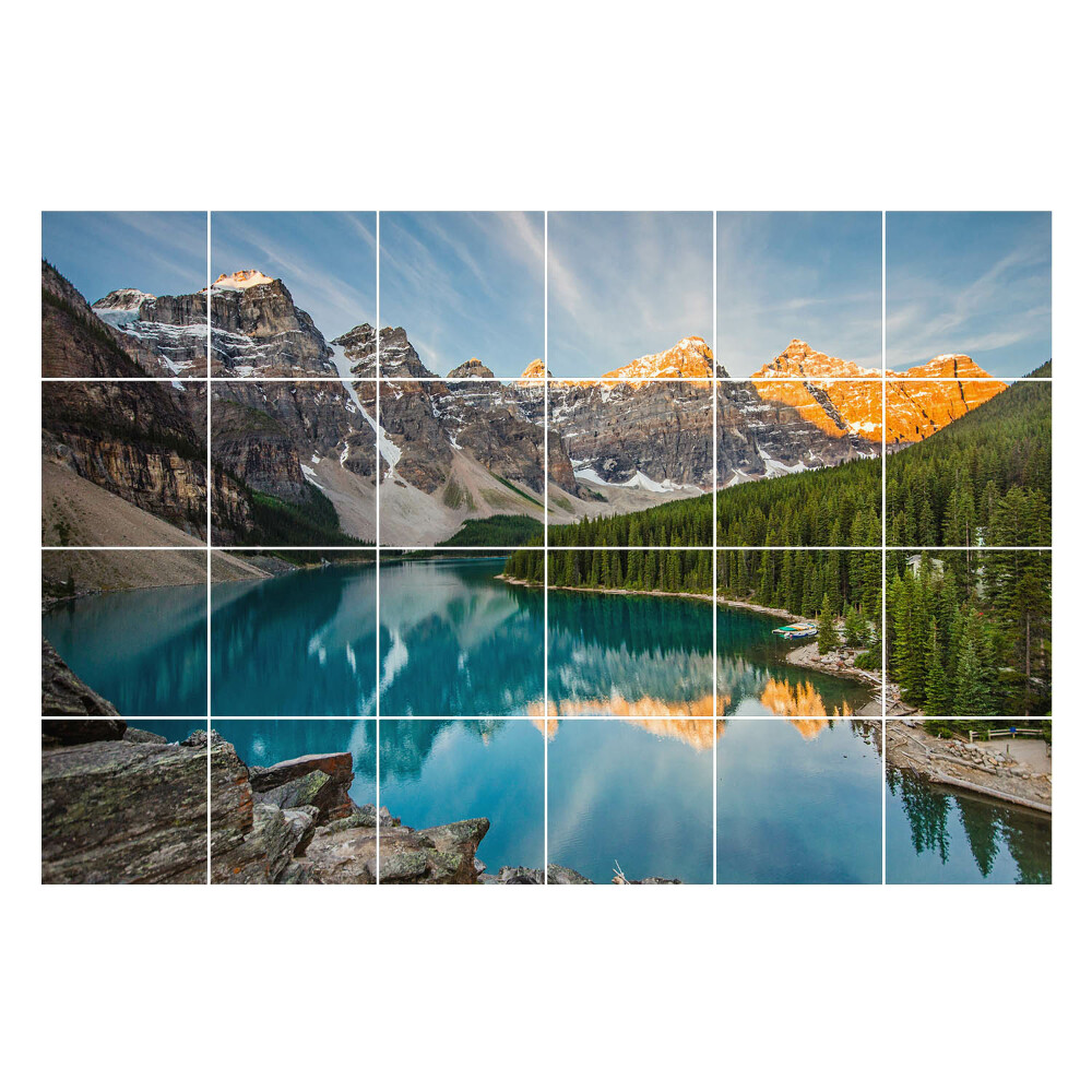 Csempefólia Hegyi táj egy tóval