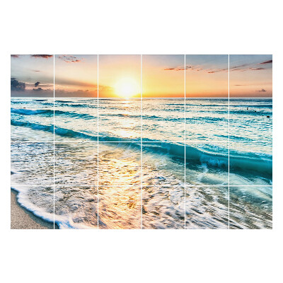 Öntapadós csempe matrica Naplemente a tenger felett