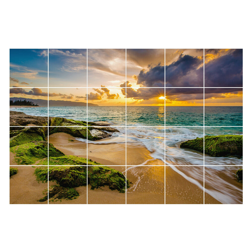 Fali csempe matrica Naplemente a tenger felett