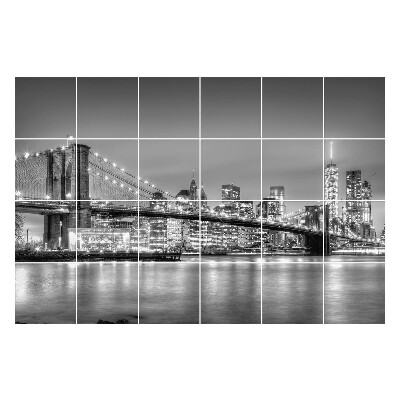 Csempe matrica dekor Híd a város felett éjszaka