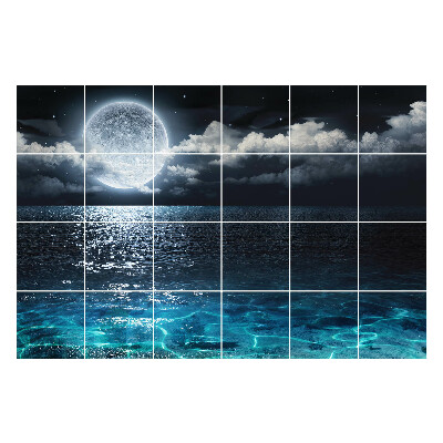 Csempefólia A hold a nyugodt tenger felett