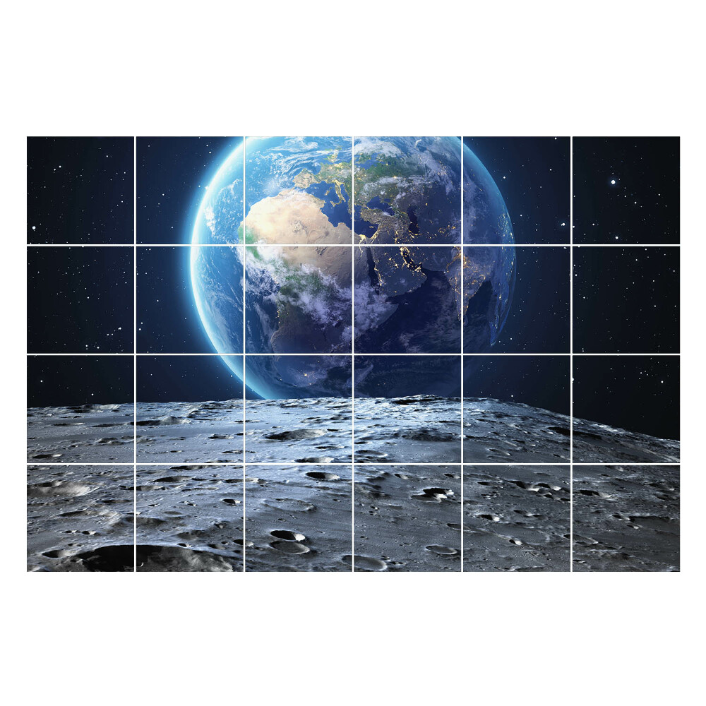 Öntapadós csempe matrica A Föld látképe a Holdról