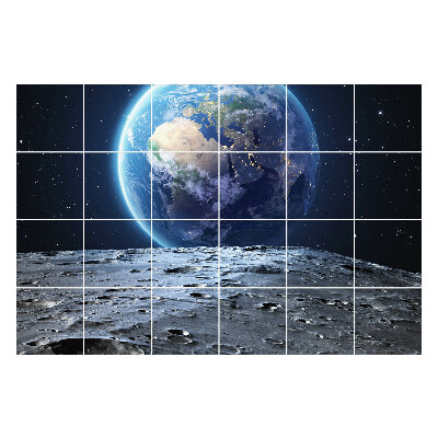 Öntapadós csempe matrica A Föld látképe a Holdról