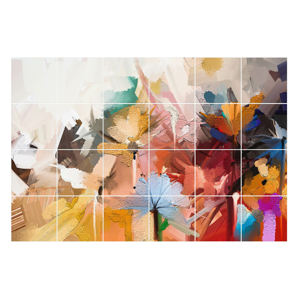 Csempe matrica dekor Absztrakt virágok mozgásban