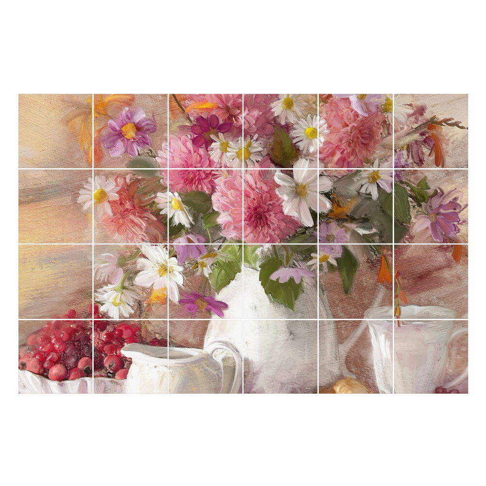 Csempefólia Virágcsokor vázában