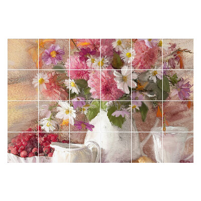 Csempefólia Virágcsokor vázában