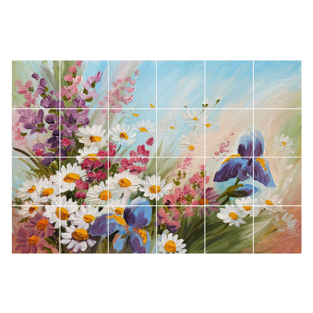 Fali csempe matrica Virágcsokor tavaszi környezetben