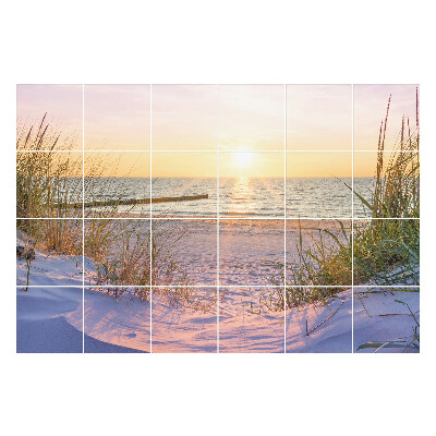 Fali csempe matrica Naplemente a tengerparton