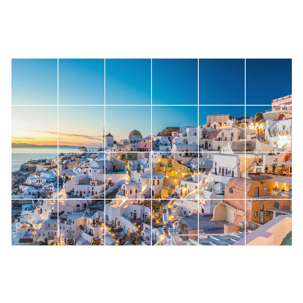 Csempe matrica dekor A sziget festői építészete