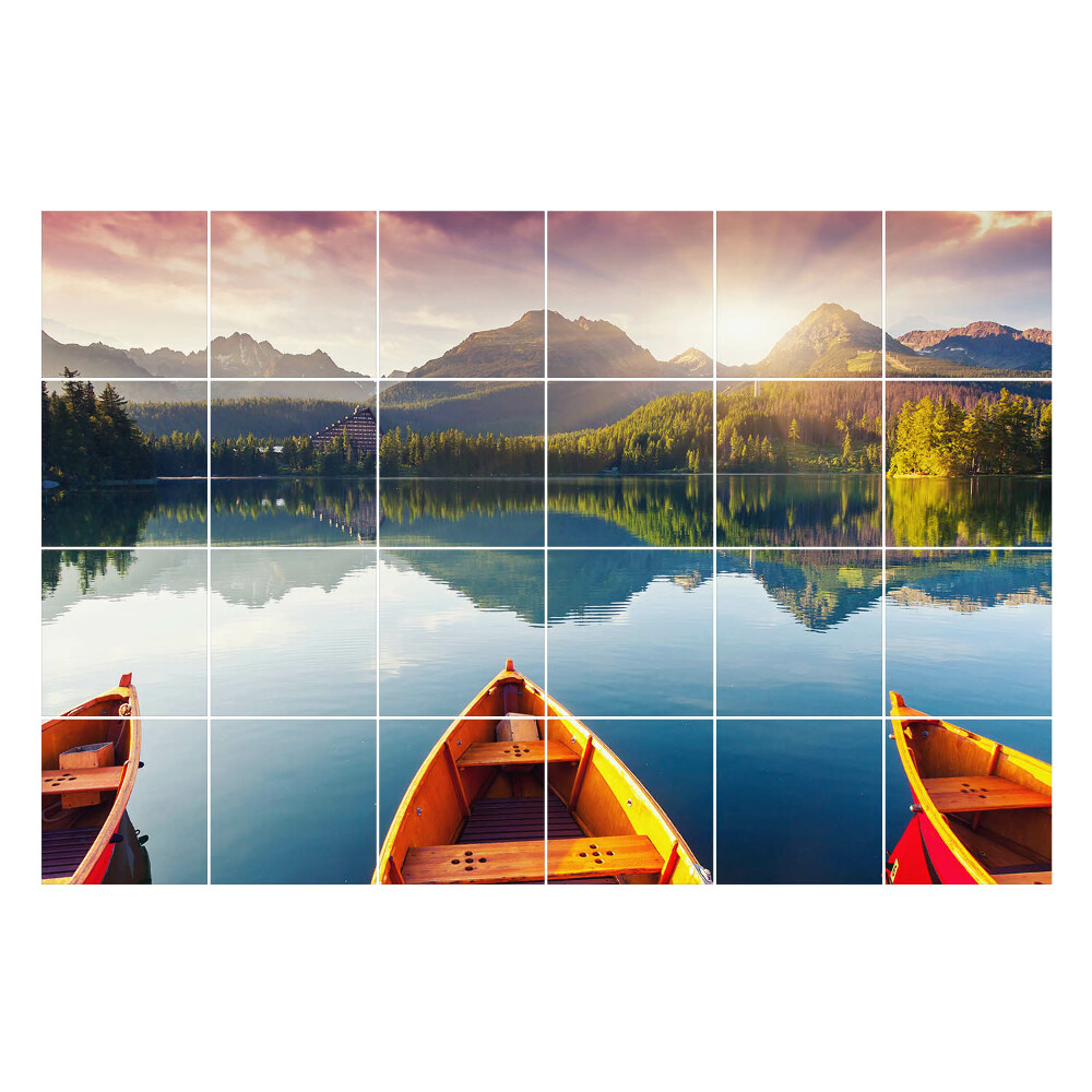 Öntapadós csempe matrica Békés hegyi táj