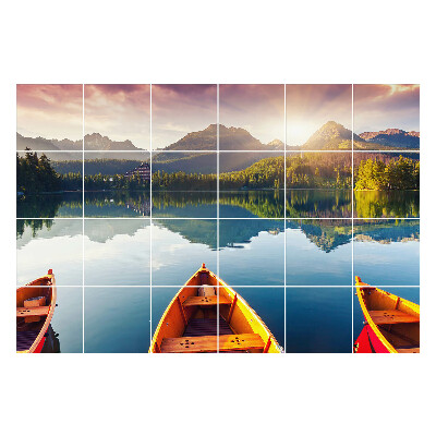 Öntapadós csempe matrica Békés hegyi táj