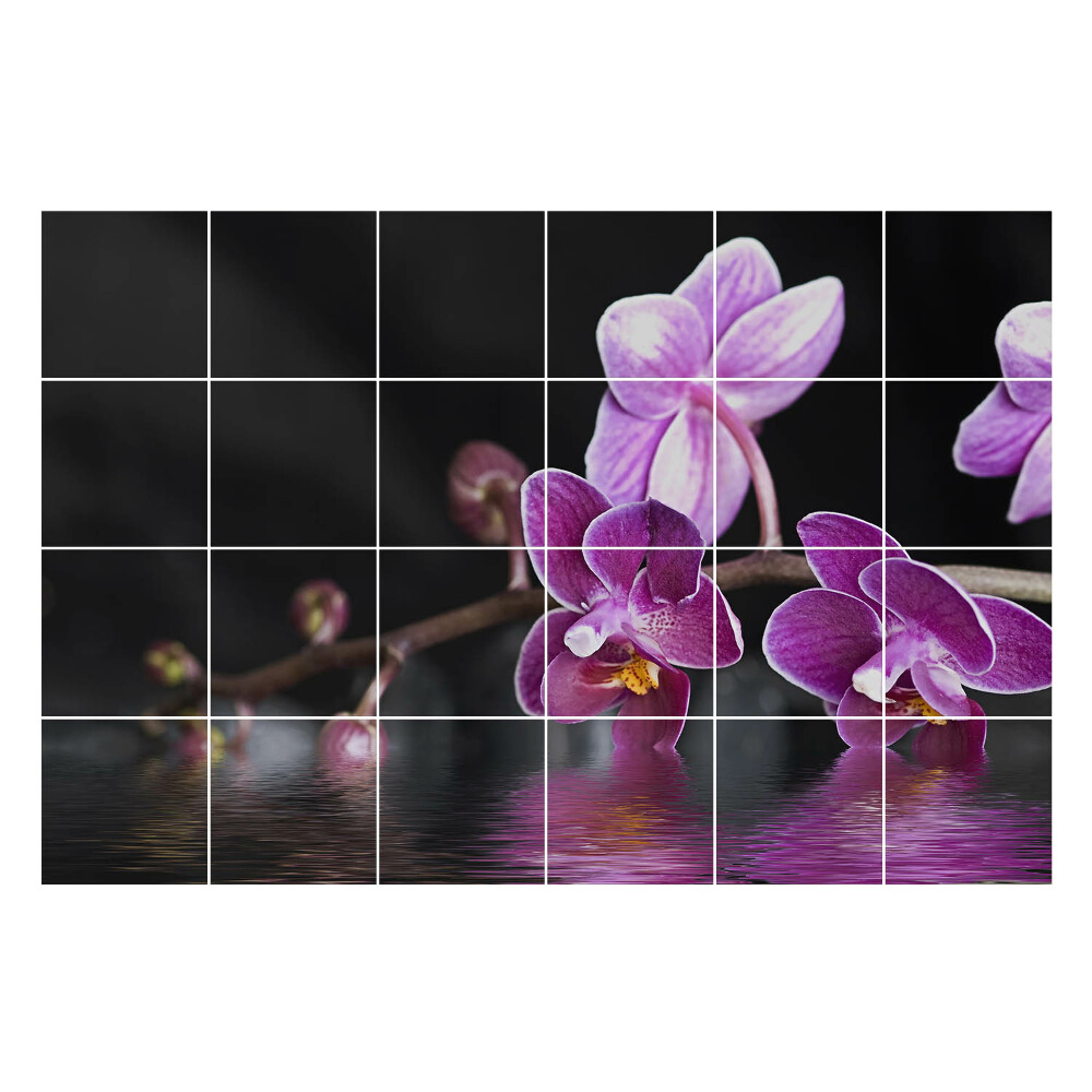 Csempe matrica dekor Virágok a víz ellen