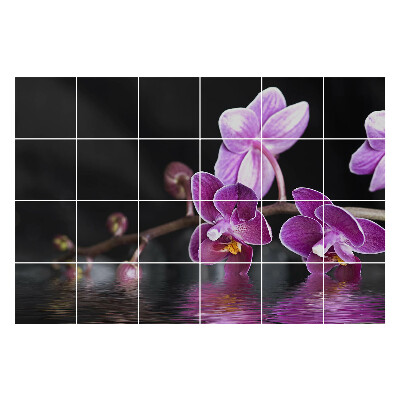 Csempe matrica dekor Virágok a víz ellen