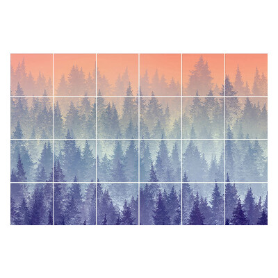 Fali csempe matrica Ködös erdei panoráma