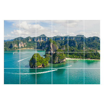 Öntapadós csempe matrica Festői szigetek és a tenger