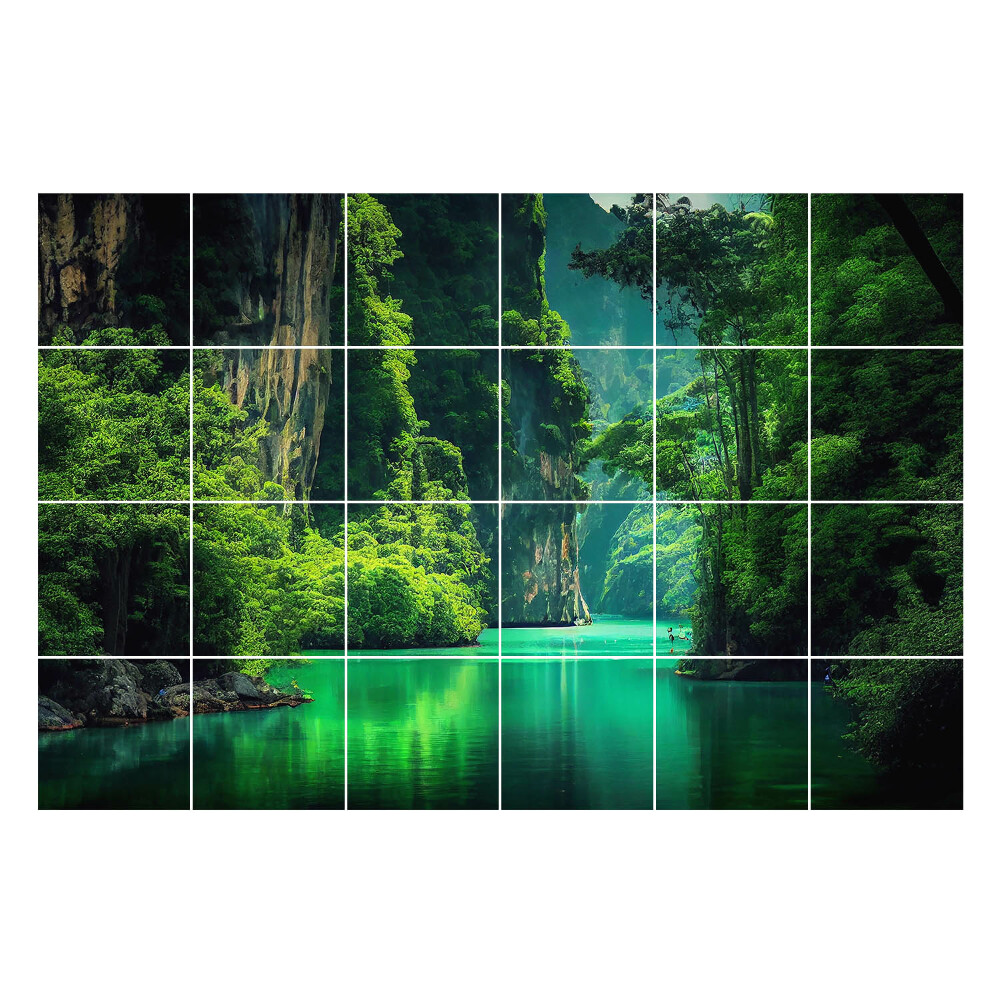 Fali csempe matrica Egy festői völgy vízzel