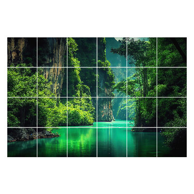 Fali csempe matrica Egy festői völgy vízzel