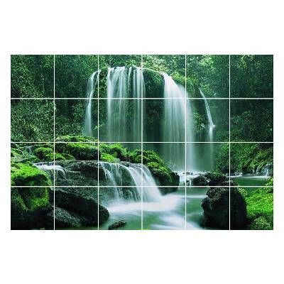 Csempe matrica dekor Egy vízesés egy buja dzsungelben