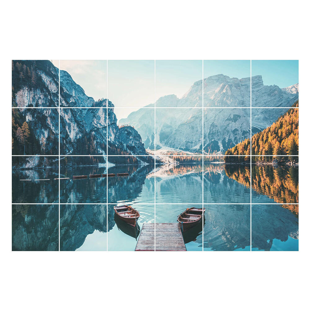 Fali csempe matrica Egy nyugodt tó hegyekkel