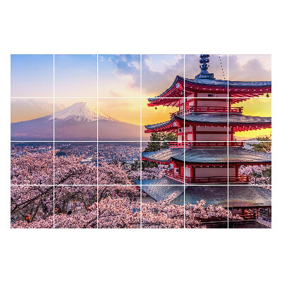 Csempe matrica dekor Egy templom, háttérben egy heggyel