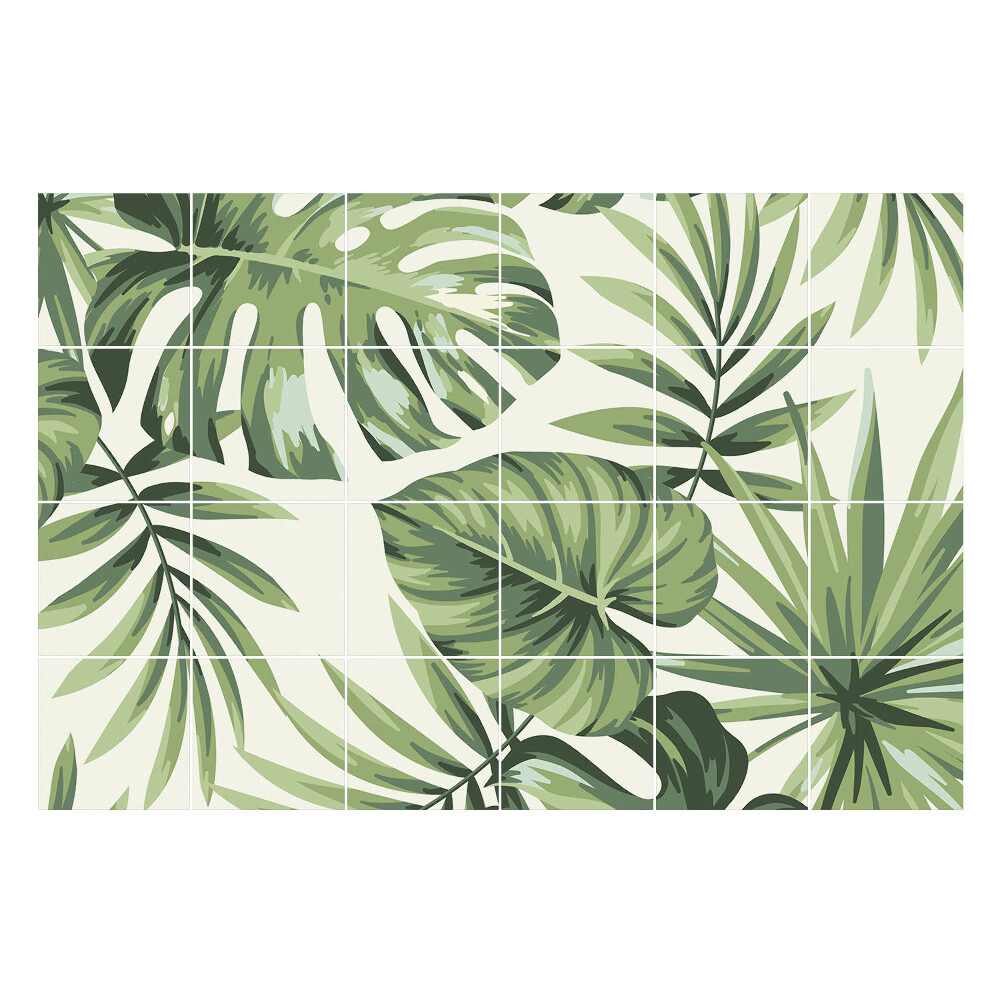 Csempe matrica dekor Trópusi levelek elrendezése