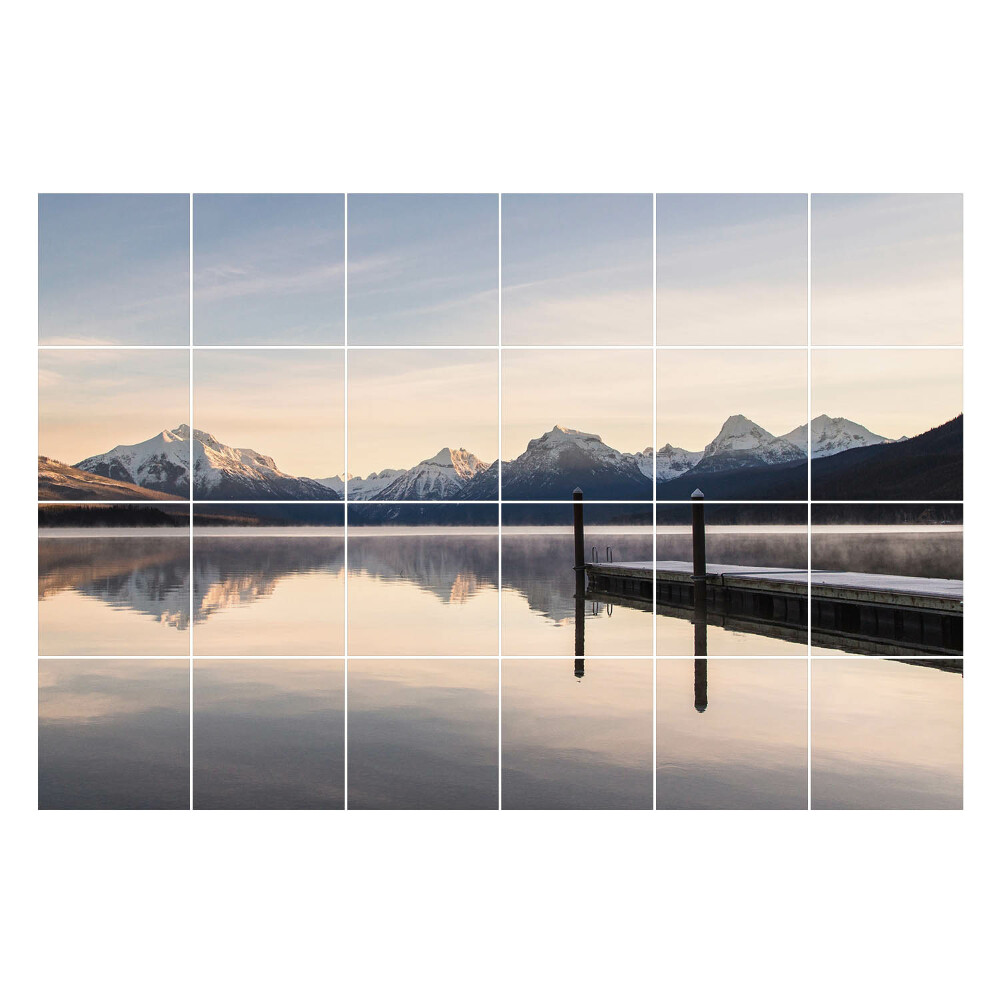 Csempe matrica dekor Hegyi táj a tóparton