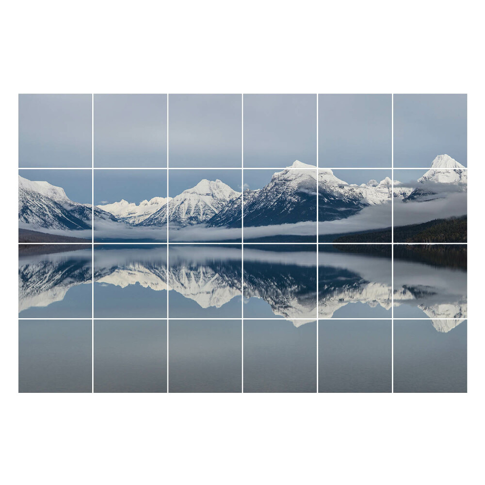 Csempefólia Hegyi táj tükörképével