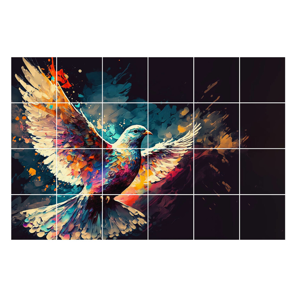 Fali csempe matrica Egy színes madár mozgásban