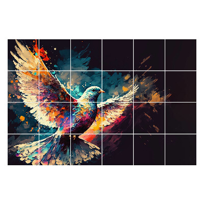 Fali csempe matrica Egy színes madár mozgásban