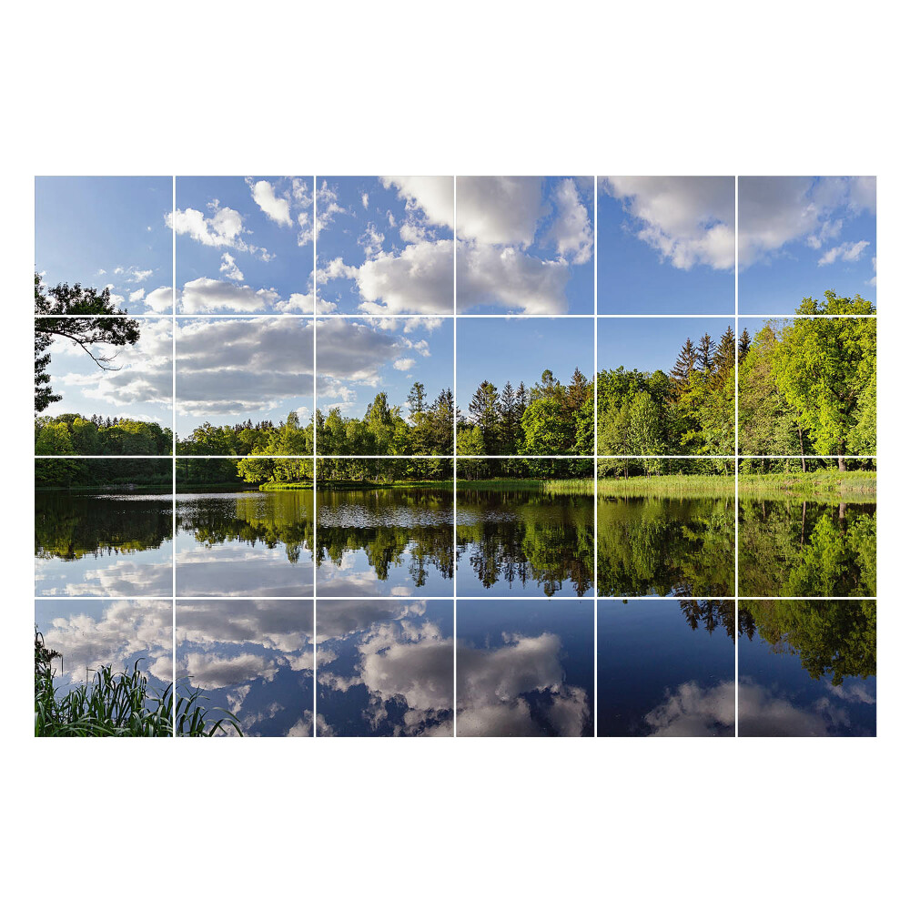 Csempefólia Felhők tükröződése a vízben