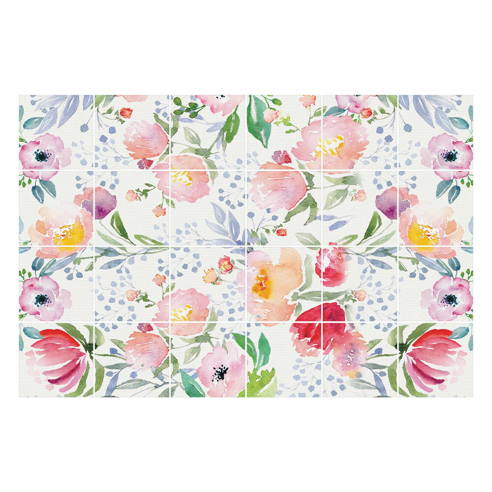 Konyha csempe matrica Virágmotívum pasztellben