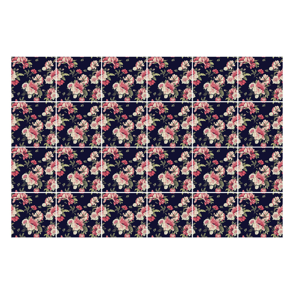 Fali csempe matrica Virágok sűrű szövésben