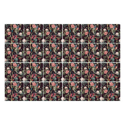 Fali csempe matrica Függőleges virágmotívum