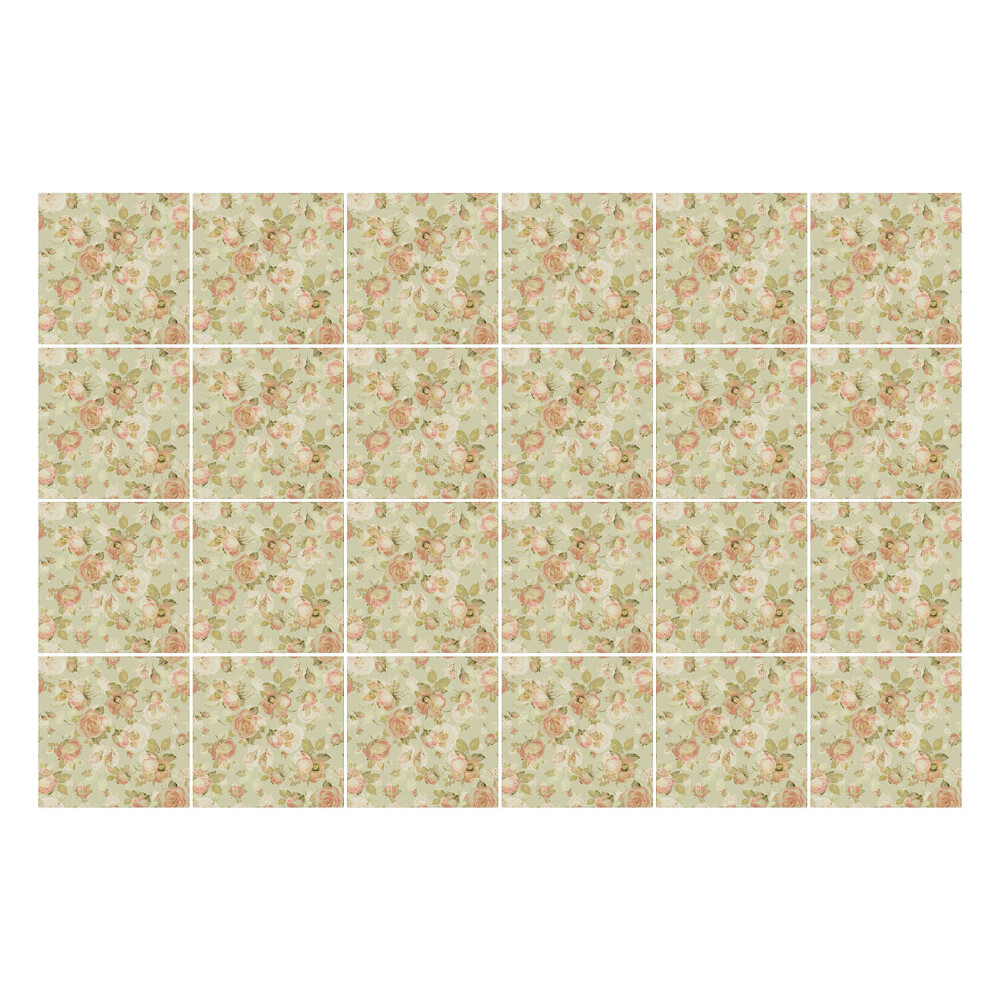 Fali csempe matrica Vintage virágmotívum