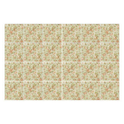 Fali csempe matrica Vintage virágmotívum